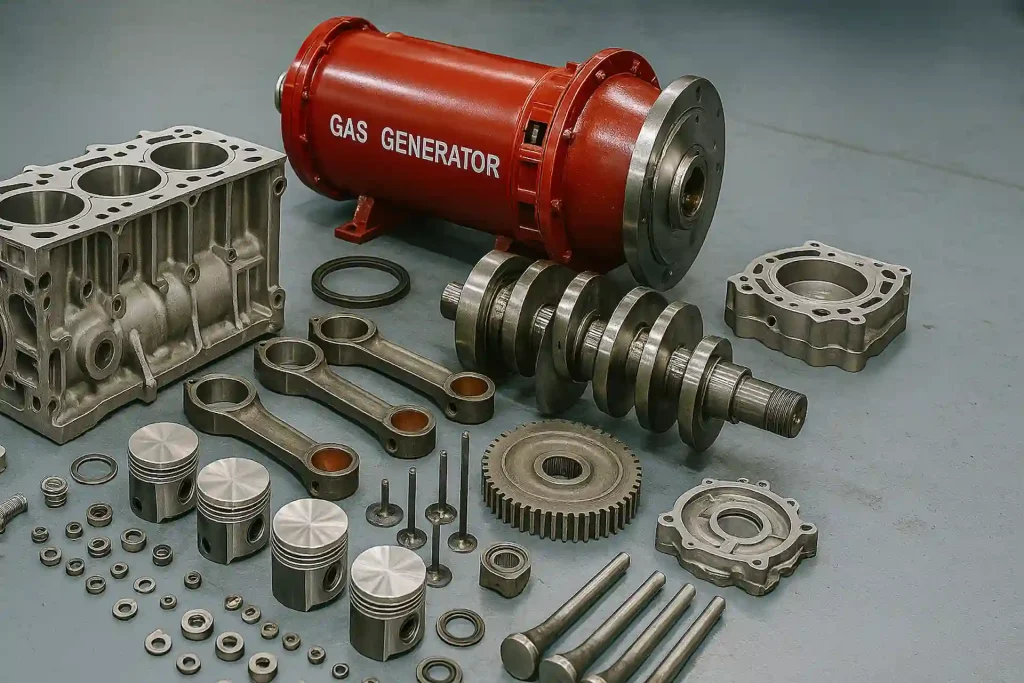 راهنمای کامل شناخت قطعات یدکی ژنراتور گازی و نقش هرکدام در عملکرد دستگاه