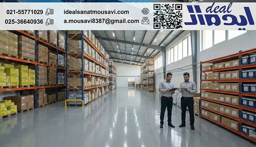 انبار پیشرفته قطعات و فیلترهای اصلی ژنراتورهای گازی در شرکت ایده‌آل صنعت